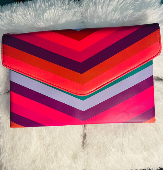 Pink Striped clutch purse