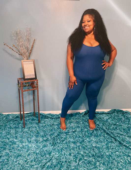 Blue plus size jumpsuit