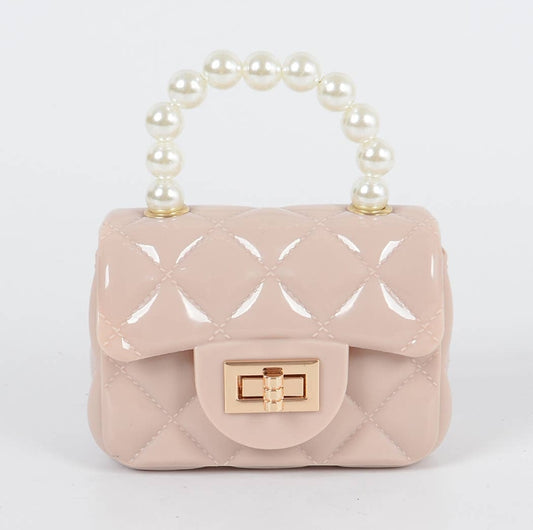 Shiny miniature purse (Beige)